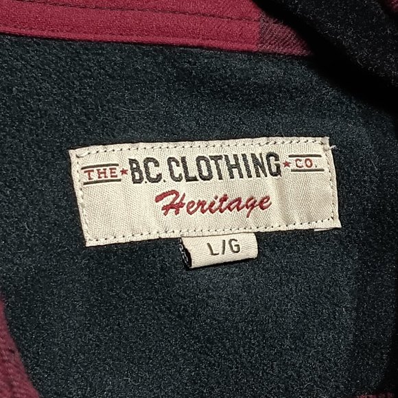 Red Plaid BC Clothing Heritage Lined Shirt (Men's Size Large) - Picture 3 of 6